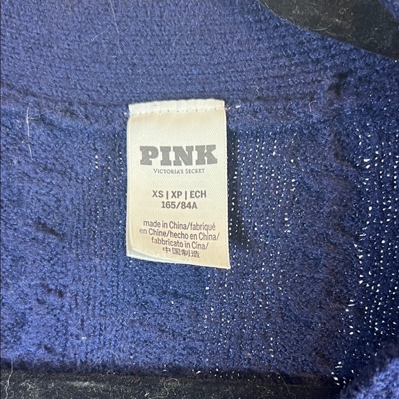 PINK Victoria's Secret Deep Blue Cable Knit Cardigan - Picture 2 of 4
